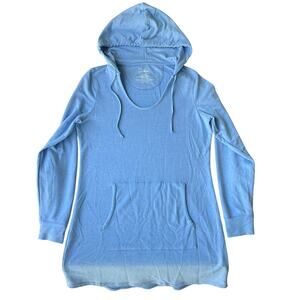 L.L.Bean Women Dress size S Long Sleeve Hoodie KneeLength Pullover Casual Blue